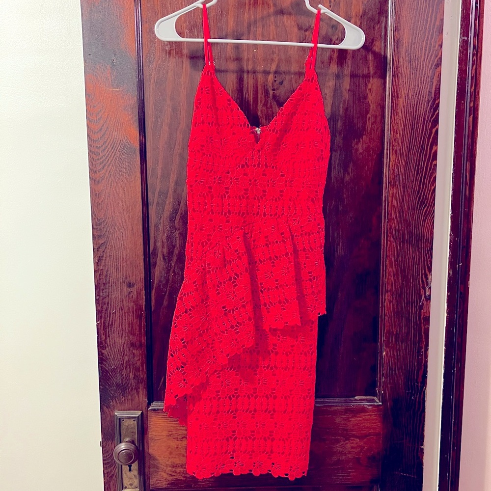 Lulus dress- red/ pink, size L